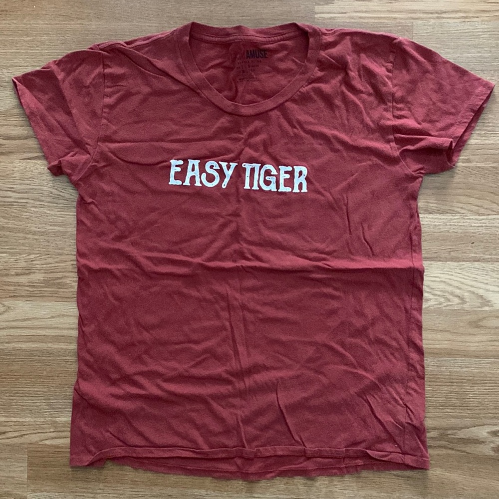 Maroon “easy tiger” amuse society tshirt